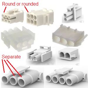 Rounded partitioned face connectors